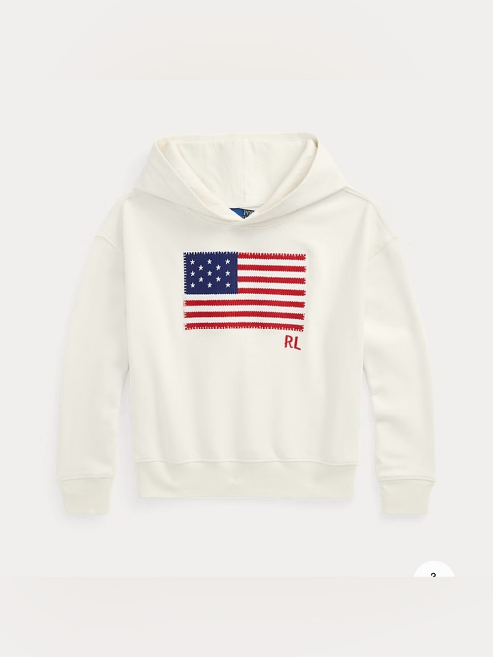 Ralph Lauren Flag-Appliqué French Terry Hoodie